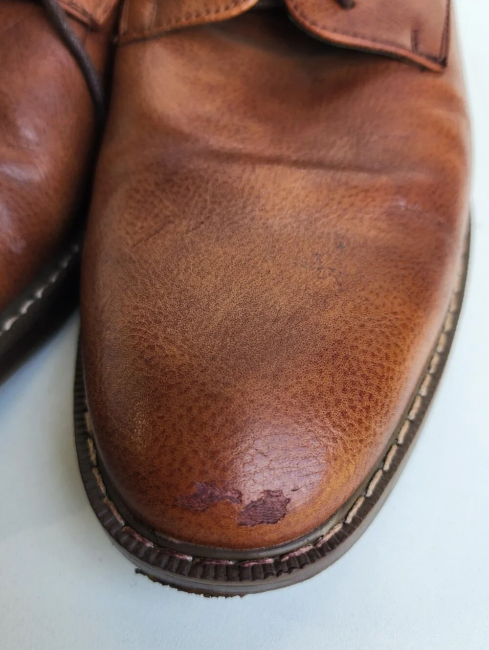 Van Heusen Men's Memory Foam Geraldo Cognac Tan Oxford Dress Shoes Size 8 M